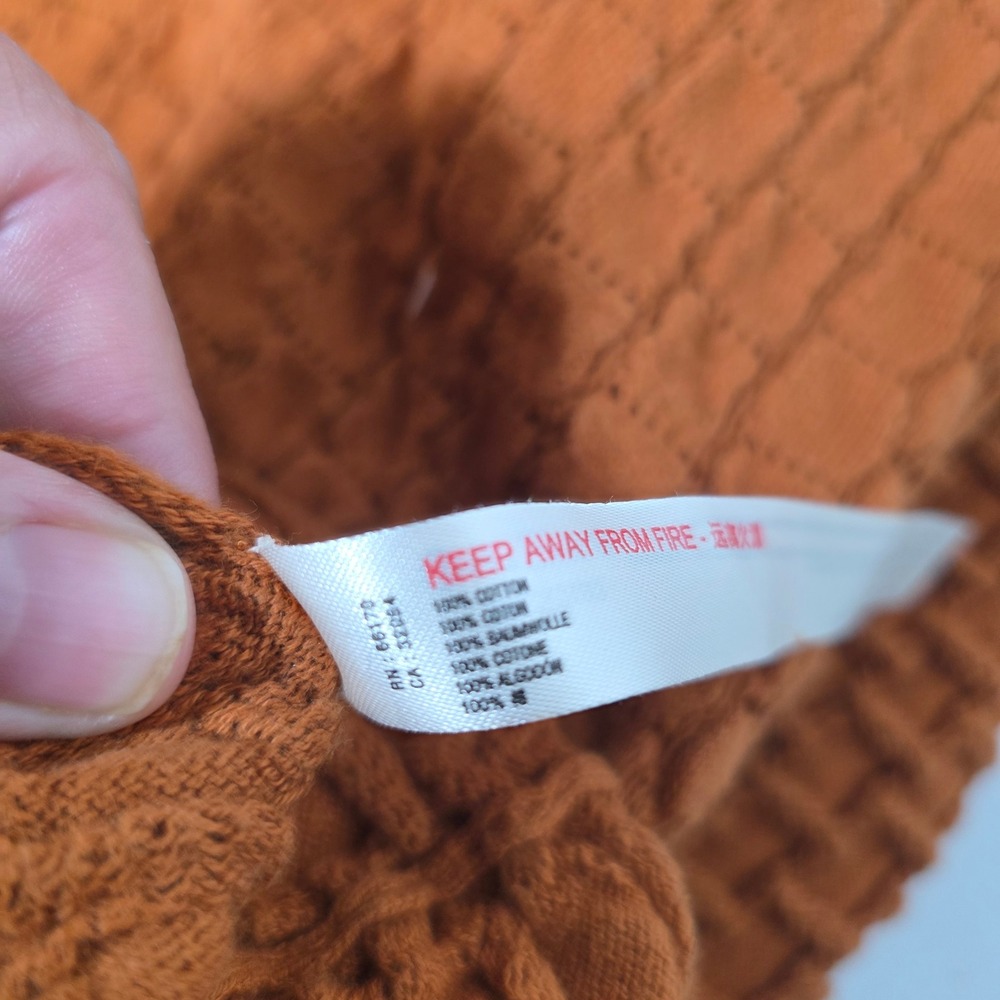 Free People Shes A Keeper Textured Sweater Dress Rust Orange Boho Oversized L - Picture 12 of 14